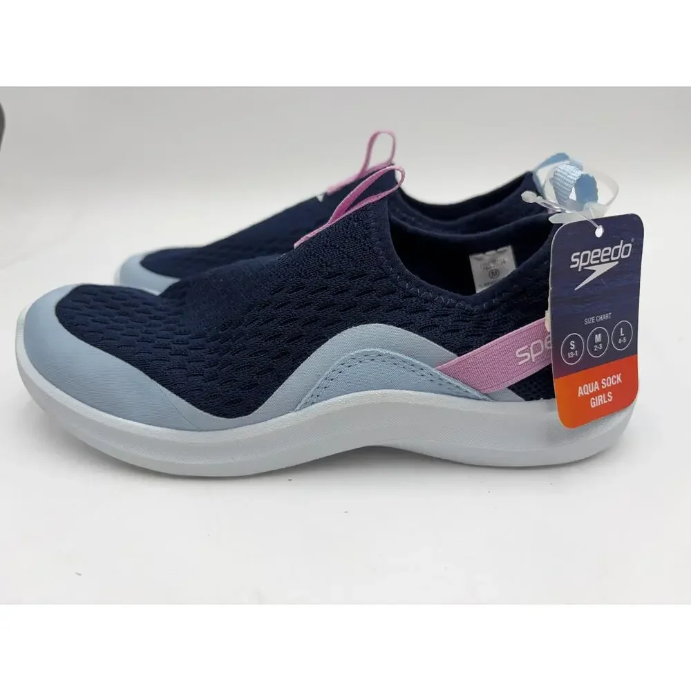 NWT Juniors sz small 13 1 Speedo Water Shoes- Navy and Pink